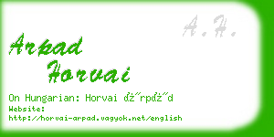 arpad horvai business card